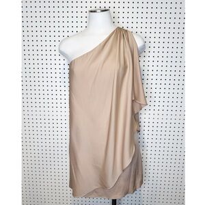 Rachel Zoe | One Shoulder Tunic Dress, Mini Length, Drape Silhouette Sz. 4